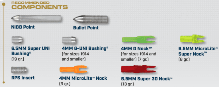 Components for the X7 Eclipse Aluminum Arrow