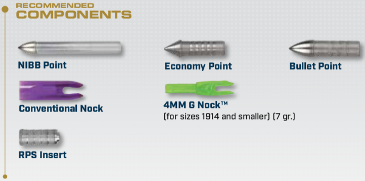 Components for the XX75 Jazz Arrow