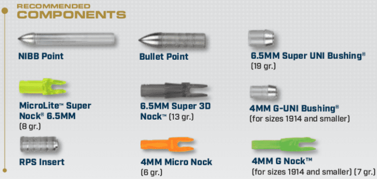 Components for the XX75 Platinum Plus Arrows