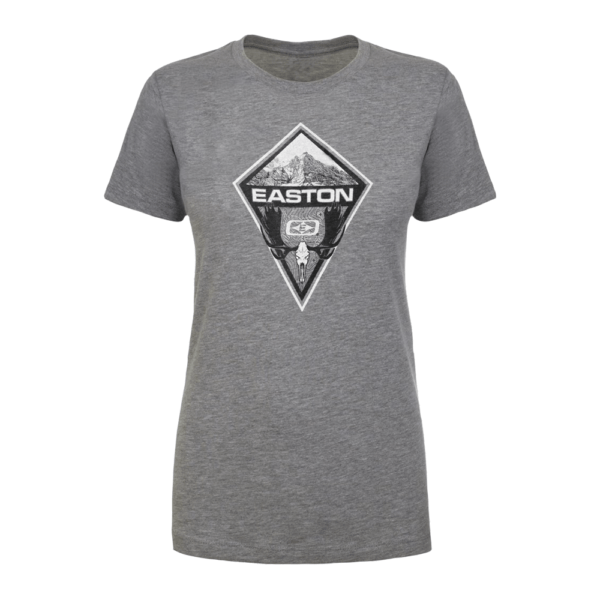 Mountain Moose Skull T Grey Womens